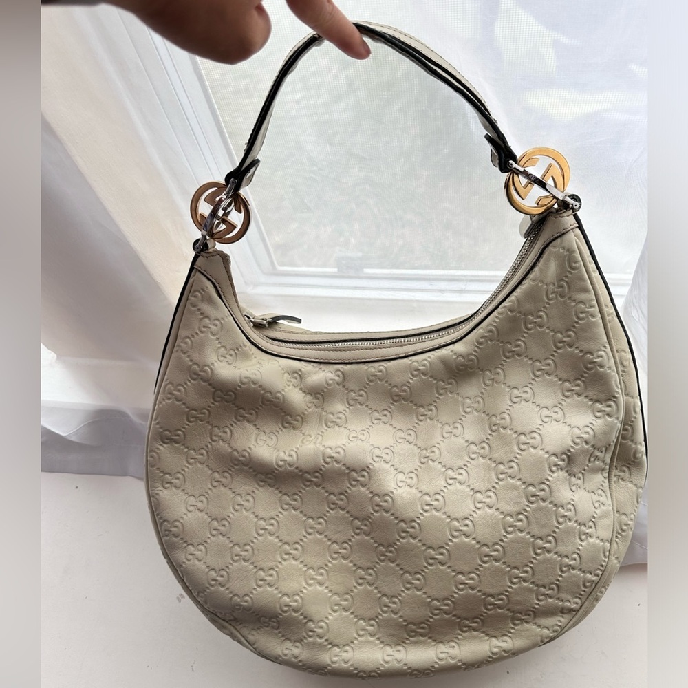 Gucci Cream Hobo Bag with Gold Hardware